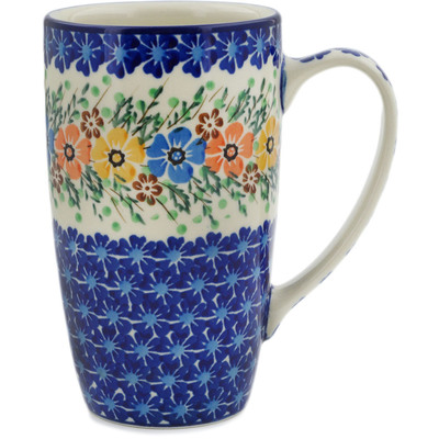 Polish Pottery Latte Mug Spring Blooms UNIKAT