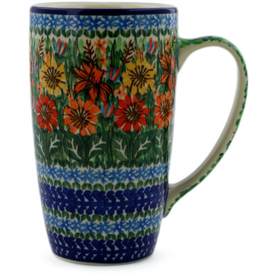 Polish Pottery Latte Mug Spring Field UNIKAT
