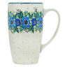 Polish Pottery Latte Mug Stormy Poppy Chain