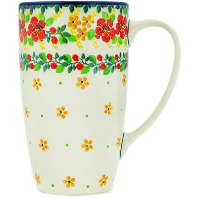 Polish Pottery Latte Mug Summer Blossoms