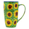 Polish Pottery Latte Mug Sunflower Bliss UNIKAT