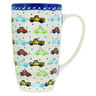 Polish Pottery Latte Mug Traffic Jam