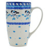 Polish Pottery Latte Mug Winter Sparrow