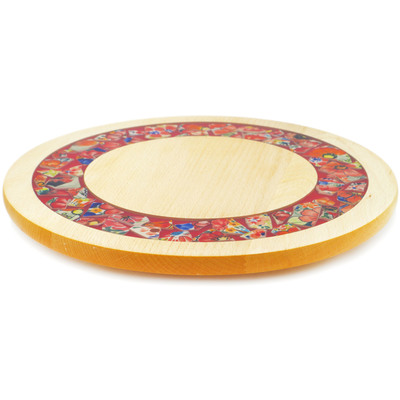 Wood Lazy Susan 12&quot; Red