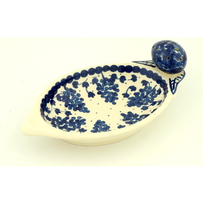 Polish Pottery Lemon Plate with Toothpick Holder 8&quot;