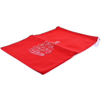 Textile Linen Bag 14&quot; Red Christmas Tree