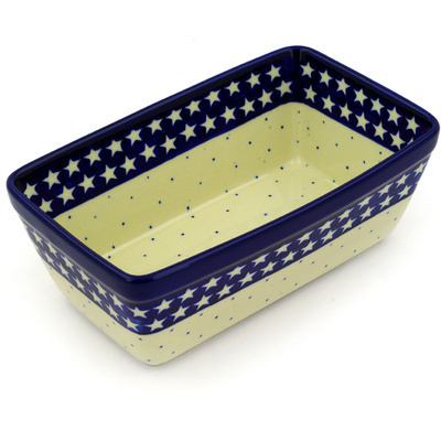 Polish Pottery Loaf Pan 8&quot; American Stars