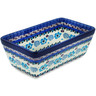 Polish Pottery Loaf Pan 8&quot; Blooming Blues
