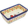 Polish Pottery Loaf Pan 8&quot; Bullfinch On Rowan UNIKAT