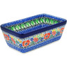 Polish Pottery Loaf Pan 8&quot; Cabin Meadow UNIKAT