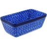 Polish Pottery Loaf Pan 8&quot; Choppy Waters