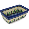 Polish Pottery Loaf Pan 8&quot; Christmas Evergreen