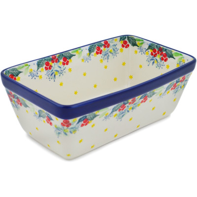 Polish Pottery Loaf Pan 8&quot; Classic Rowan