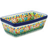 Polish Pottery Loaf Pan 8&quot; Colors Of The Wind UNIKAT
