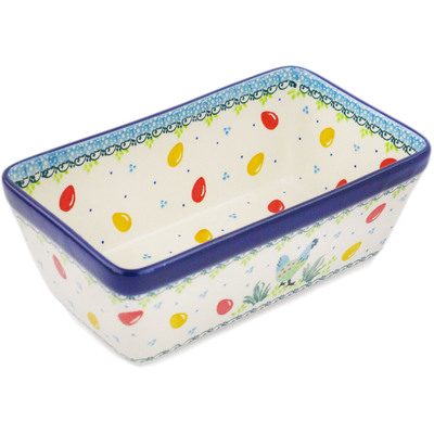 Polish Pottery Loaf Pan 8&quot; Egg-celent