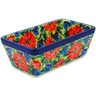 Polish Pottery Loaf Pan 8&quot; Flowers Collected On A Sunny Day UNIKAT