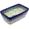 Polish Pottery Loaf Pan 8&quot; Forget Me Not UNIKAT