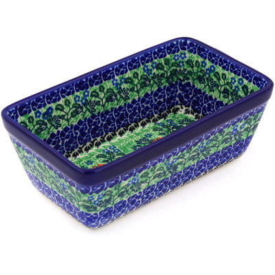 Polish Pottery Loaf Pan 8&quot; Golden Pasture UNIKAT