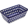 Polish Pottery Loaf Pan 8&quot; Heart To Heart
