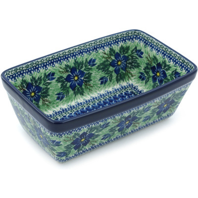 Polish Pottery Loaf Pan 8&quot; Into The Blue UNIKAT