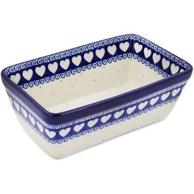 Polish Pottery Loaf Pan 8&quot; Light Hearted