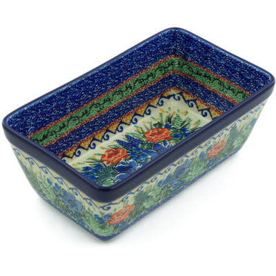 Polish Pottery Loaf Pan 8&quot; Magnificent Decoration UNIKAT