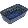 Polish Pottery Loaf Pan 8" Peacock Feather