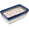 Polish Pottery Loaf Pan 8&quot; Pink Forget Me Not UNIKAT