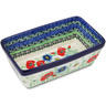 Polish Pottery Loaf Pan 8&quot; Polish Wildflowers UNIKAT