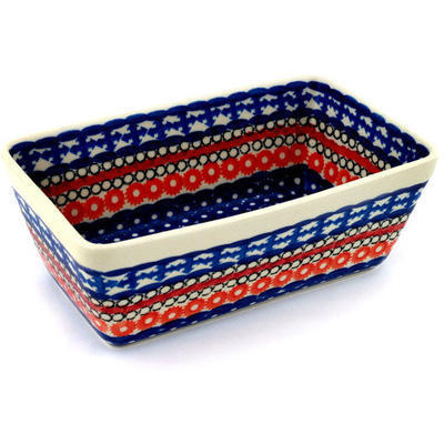 Polish Pottery Loaf Pan 8&quot; Primrose