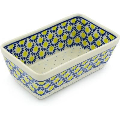Polish Pottery Loaf Pan 8&quot; Radiant Scales