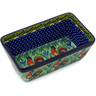 Polish Pottery Loaf Pan 8&quot; Rooster Parade UNIKAT
