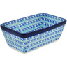Polish Pottery Loaf Pan 8&quot; Sea Wave