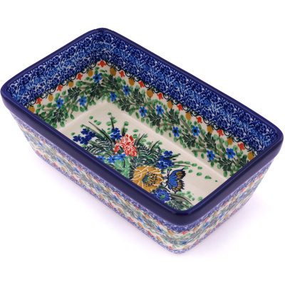 Polish Pottery Loaf Pan 8&quot; Sipping Nectar UNIKAT