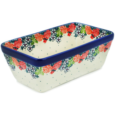 Polish Pottery Loaf Pan 8&quot; Spring&#039;s Arrival