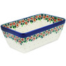 Polish Pottery Loaf Pan 8&quot; Strawberry Blossom