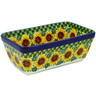 Polish Pottery Loaf Pan 8&quot; Summer Sunflower UNIKAT