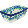 Polish Pottery Loaf Pan 8&quot; Waterfall Blooms