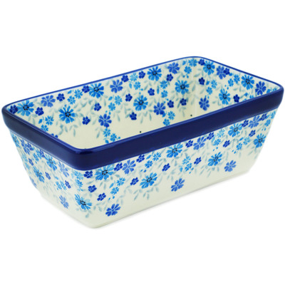Polish Pottery Loaf Pan 8&quot; Winter Serenity