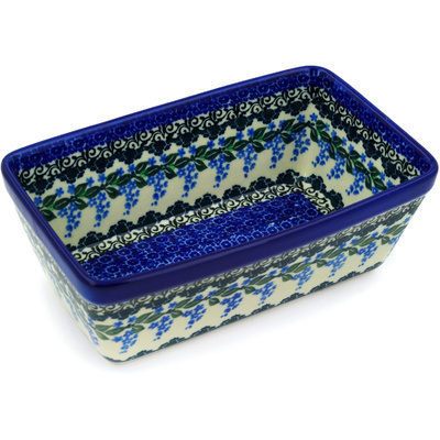 Polish Pottery Loaf Pan 8&quot; Wisteria