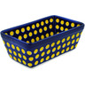 Polish Pottery Loaf Pan 8&quot; Yellow Dots