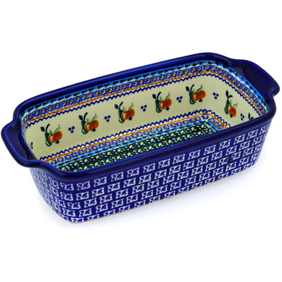 Polish Pottery Loaf Pan Apple Pears