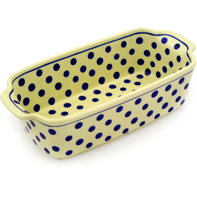Polish Pottery Loaf Pan Polka Dot