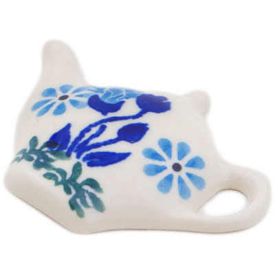 Polish Pottery Magnet 2&quot; Blooming In Blue