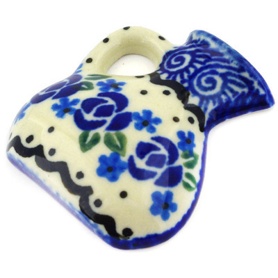 Polish Pottery Magnet 2&quot; Blue Bud Sea