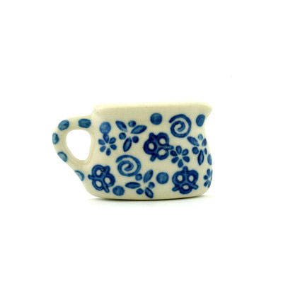 Polish Pottery Magnet 2&quot; Blue Confetti