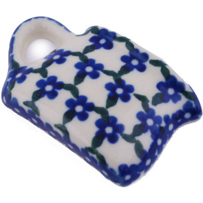 Polish Pottery Magnet 2&quot; Blue Mandala