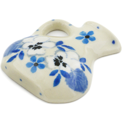 Polish Pottery Magnet 2&quot; White Pansy