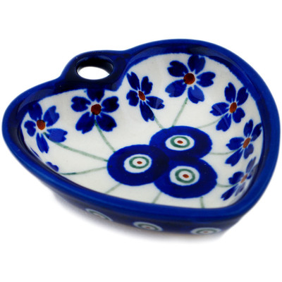 Polish Pottery Magnet 3&quot; Flowering Peacock