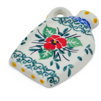 Polish Pottery Magnet 3&quot; Red Pansy